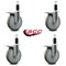 Service Caster 6'' Gray Poly Swivel 1-1/4'' Expanding Stem Caster Set Total Lock Brake, 4PK SCC-EXTTL20S614-PPUB-114-4 - alternate 4